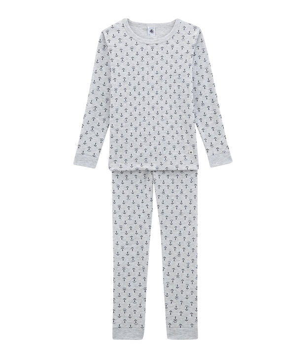 Pijama para ni&ntilde;o de corte ajustado gris/azul