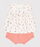 Conjunto de dos piezas de algodón con blusa con volantes para recién nacido blanco MARSHMALLOW/blanco MULTICO