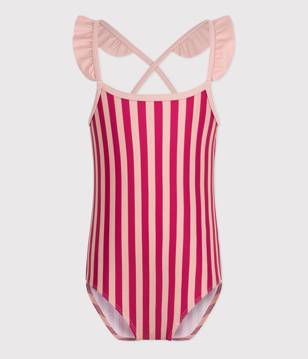 Ba&ntilde;ador a rayas para ni&ntilde;a rosa/rosa