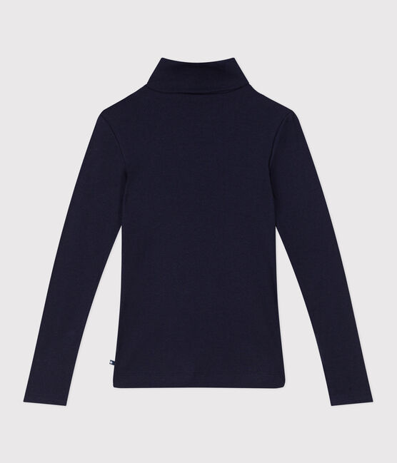 Camiseta de cuello alto Icónica de lana y algodón para mujer azul SMOKING