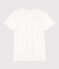 Camiseta LA RECTA de algodón con cuello redondo para mujer blanco ECUME