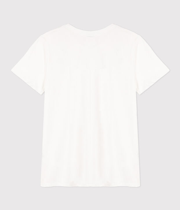 Camiseta LA RECTA de algod&oacute;n con cuello redondo para mujer blanco