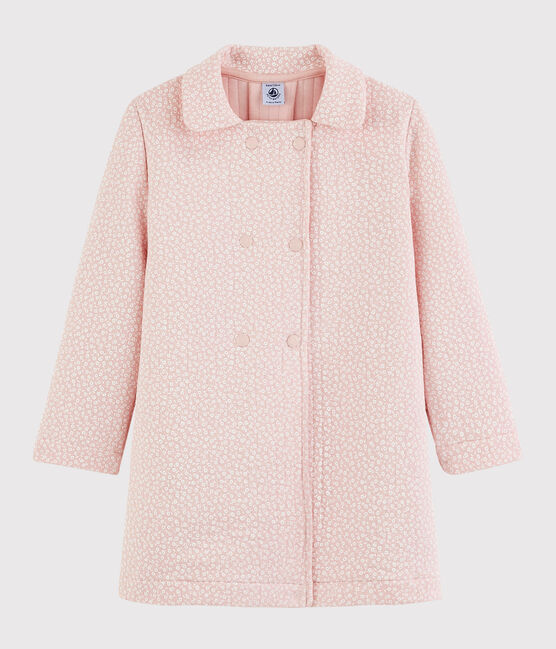 Abrigo de tejido tubular acolchado de niña rosa MINOIS
