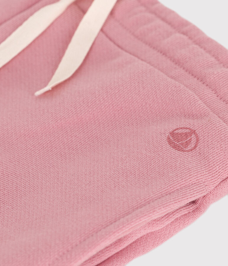 Pantal&oacute;n infantil de jogging liso de algod&oacute;n rosa