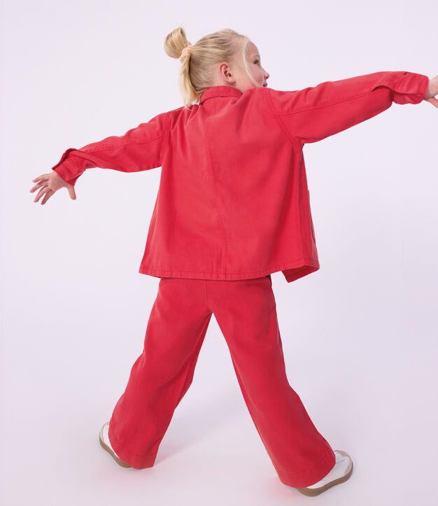 Chaqueta infantil lisa de algod&oacute;n rojo