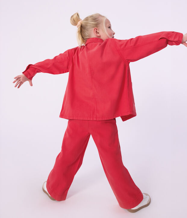 Chaqueta infantil lisa de algod&oacute;n rojo
