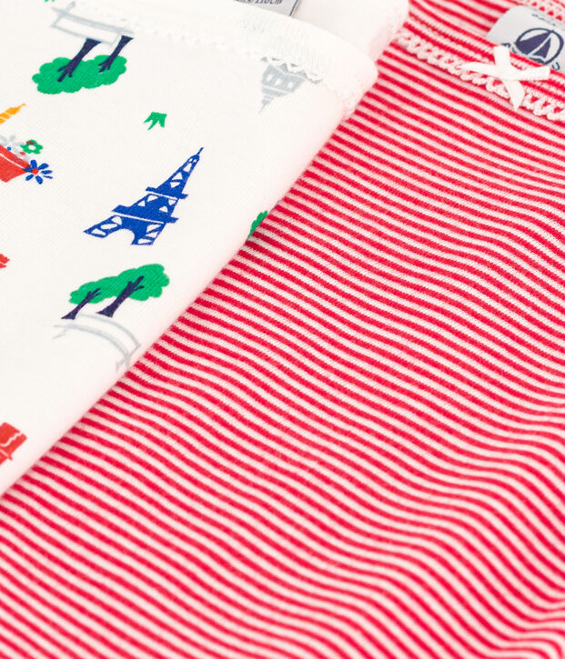 Juego de 2 camisetas de tirantes infantiles de algod&oacute;n con motivo de Par&iacute;s multicolor