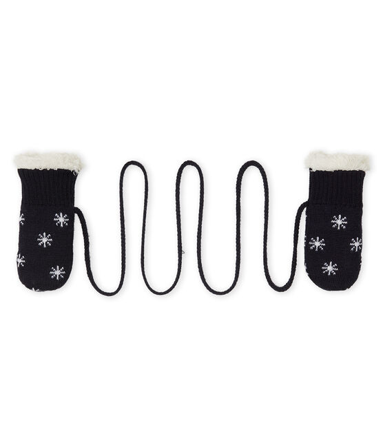 Manoplas para bebé niño con forro de sherpa azul SMOKING/blanco MARSHMALLOW