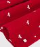 Vestido infantil de terciopelo de manga larga con estampado de lazos rojo/crudo
