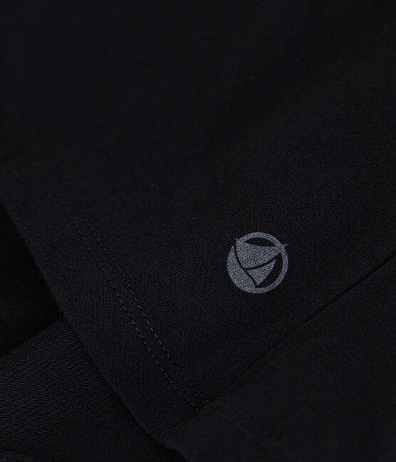 Camiseta LA RECTA de algodón con cuello de pico para mujer negro BLACK