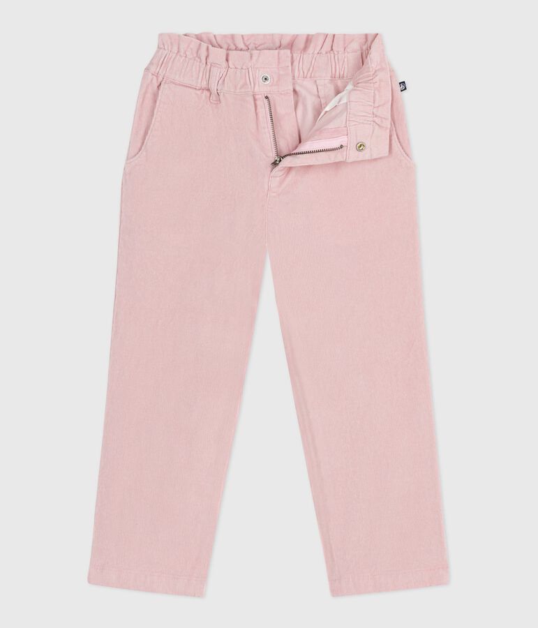 Pantal&oacute;n infantil liso de pana rosa JOLI