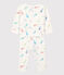 Pijama enterizo sin botones de presión con caballito de mar de algodón de bebé blanco MARSHMALLOW/blanco MULTICO