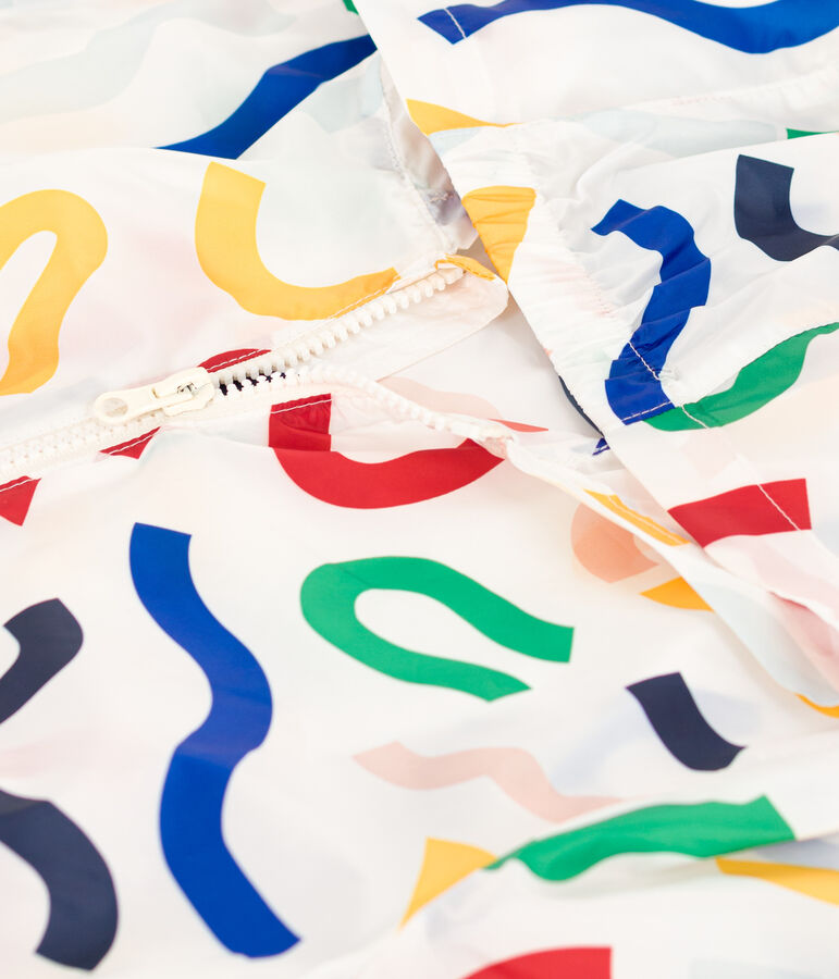 Cortavientos infantil ultraligero blanco/multicolor