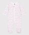 Pijama de terciopelo con estampado de flores para bebé blanco MARSHMALLOW/blanco MULTICO