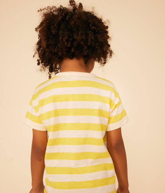 Camiseta a rayas de punto flameado para niño amarillo NECTAR/ AVALANCHE