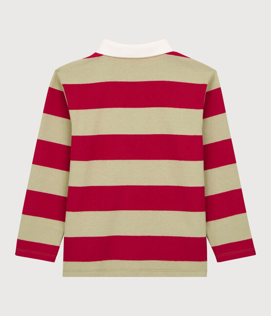 Polo de manga larga a rayas de algodón de niño rojo TERKUIT/ JERRYCAN