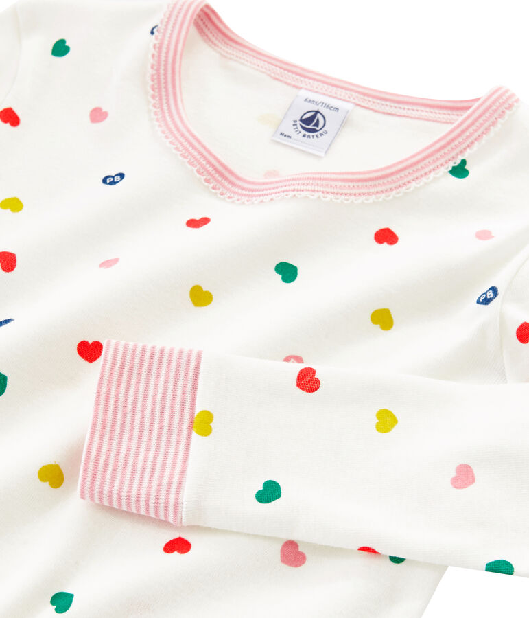 Pijama de corte muy ajustado de punto para ni&ntilde;a blanco/multicolor