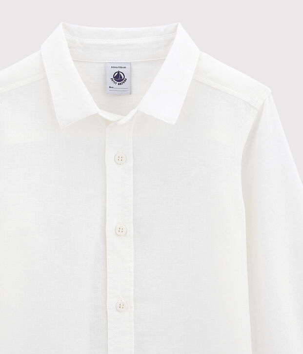 Camisa Oxford de ni&ntilde;o blanco