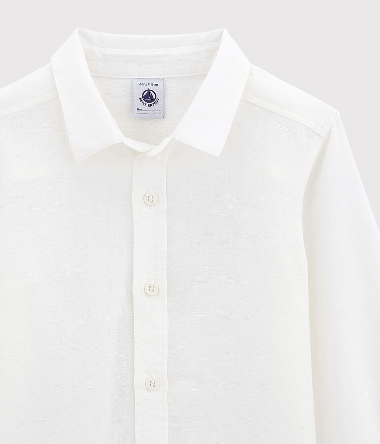 Camisa Oxford de ni&ntilde;o blanco