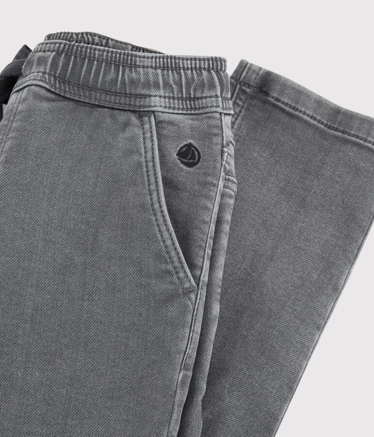 Pantal&oacute;n regular de tejido vaquero sostenible para ni&ntilde;o gris