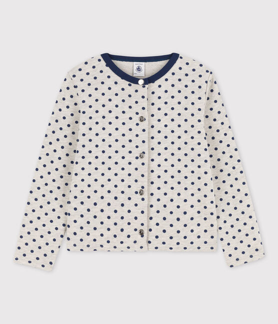 Cárdigan de muletón de niña gris BELUGA/azul MEDIEVAL