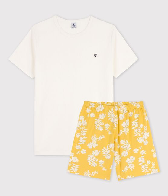 Pijama corto de algodón para niño blanco MARSHMALLOW/ ORGE