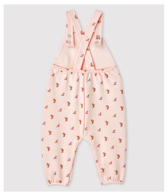 Peto estampado de muletón de bebé niña rosa FLEUR/blanco MULTICO