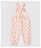 Peto estampado de muletón de bebé niña rosa FLEUR/blanco MULTICO