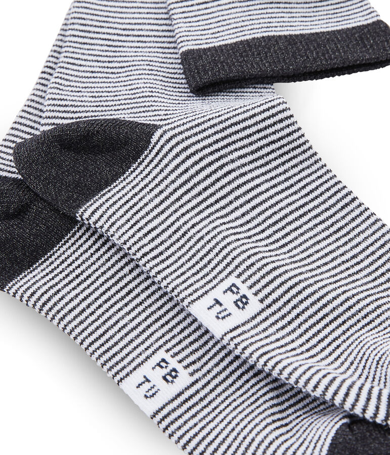 Calcetines a media ca&ntilde;a de mujer azul/blanco