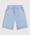 Bermudas cortas infantiles de algod&oacute;n liso azul