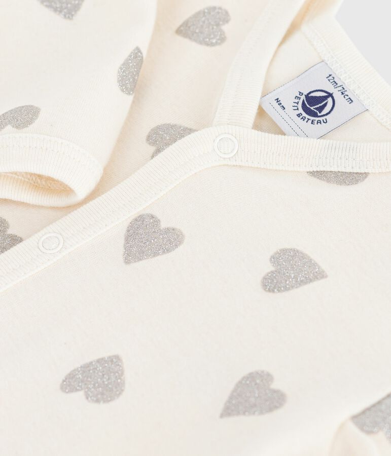 Pijama sin pies de algod&oacute;n estampado para beb&eacute; crudo/gris