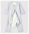 Bodyjama sin pies de bebé de algodón ecológico gris POUSSIERE/blanco MARSHMALLOW