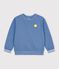 Sudadera infantil lisa de algod&oacute;n azul