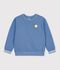 Sudadera infantil lisa de algod&oacute;n azul