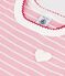 Vestido infantil de algod&oacute;n de manga corta a rayas rosa/blanco