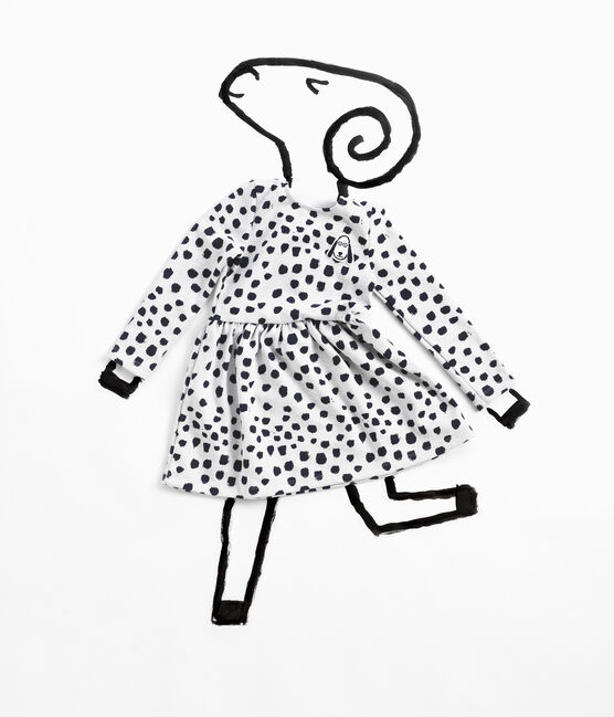 Vestido para niña Jean Jullien blanco MARSHMALLOW/ DOTTIES
