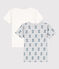 Juego de 2 camisetas de manga corta con perrito de algodón de niño variante 1