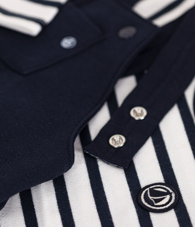 Conjunto de peto y marinera de jersey grueso para beb&eacute; multicolor