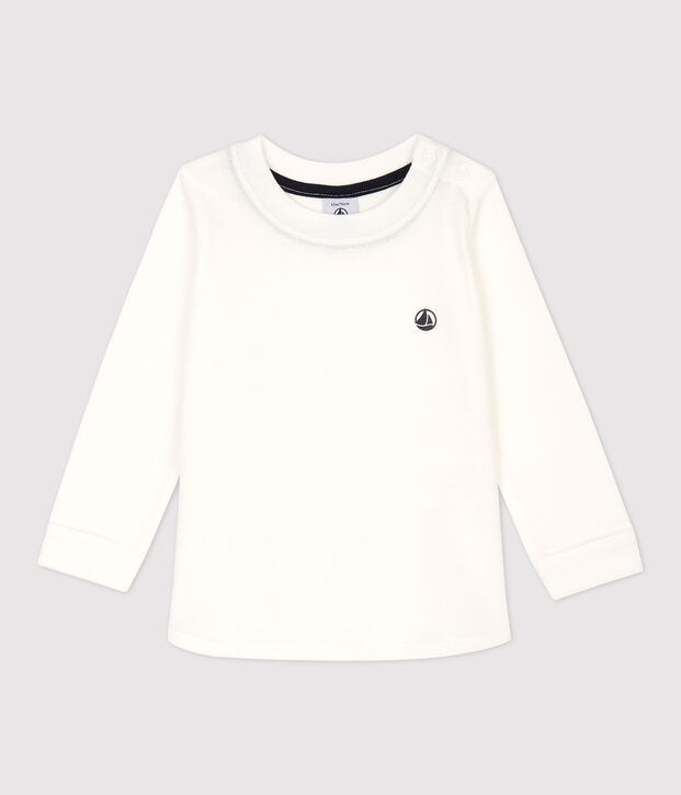 Camiseta de algod&oacute;n de beb&eacute; blanco