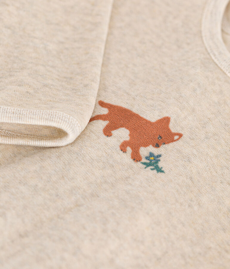 Pijama de terciopelo para beb&eacute; beige