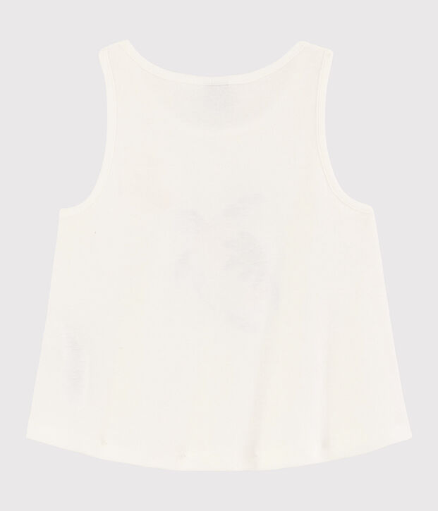 Camiseta de tirantes de algod&oacute;n de ni&ntilde;a blanco