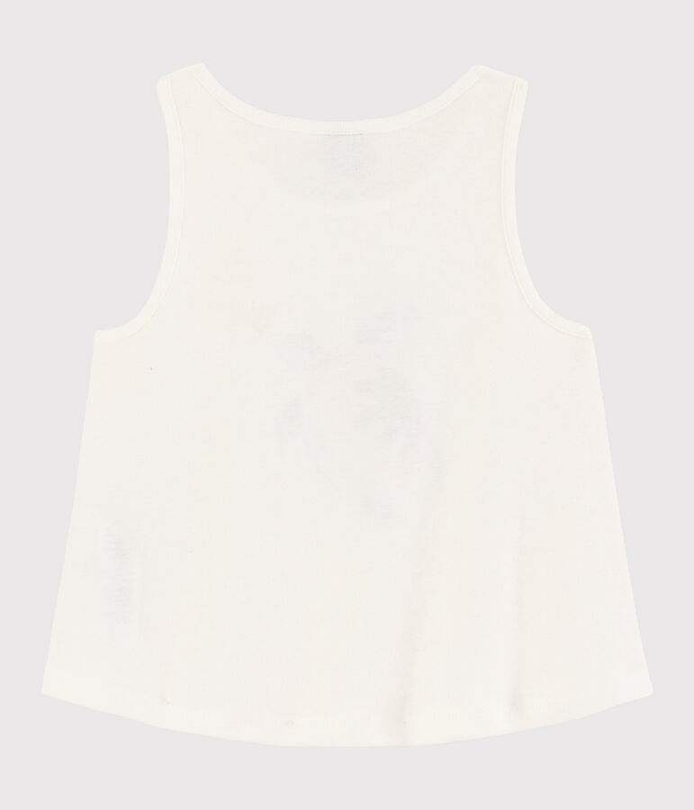 Camiseta de tirantes de algod&oacute;n de ni&ntilde;a blanco