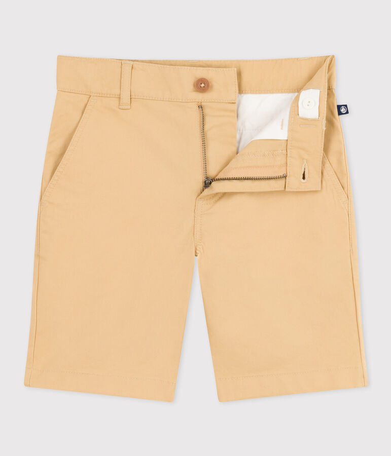 Bermudas de tela de algod&oacute;n para ni&ntilde;o beige