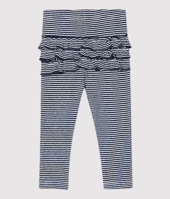 Leggings de algodón de bebé. azul SMOKING/blanco MARSHMALLOW