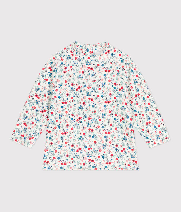 Camiseta con protecci&oacute;n UV y estampado de flores para beb&eacute; blanco/multicolor