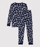 Pijama snugfit con estampado de estrellas de niño azul SMOKING/blanco MARSHMALLOW