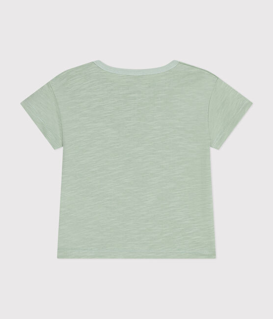 Camiseta de manga corta de punto flameado para bebé verde HERBIER