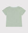 Camiseta de manga corta de punto flameado para bebé verde HERBIER
