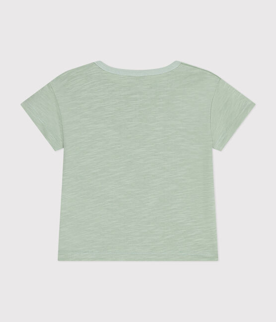 Camiseta de manga corta de punto flameado para bebé verde HERBIER