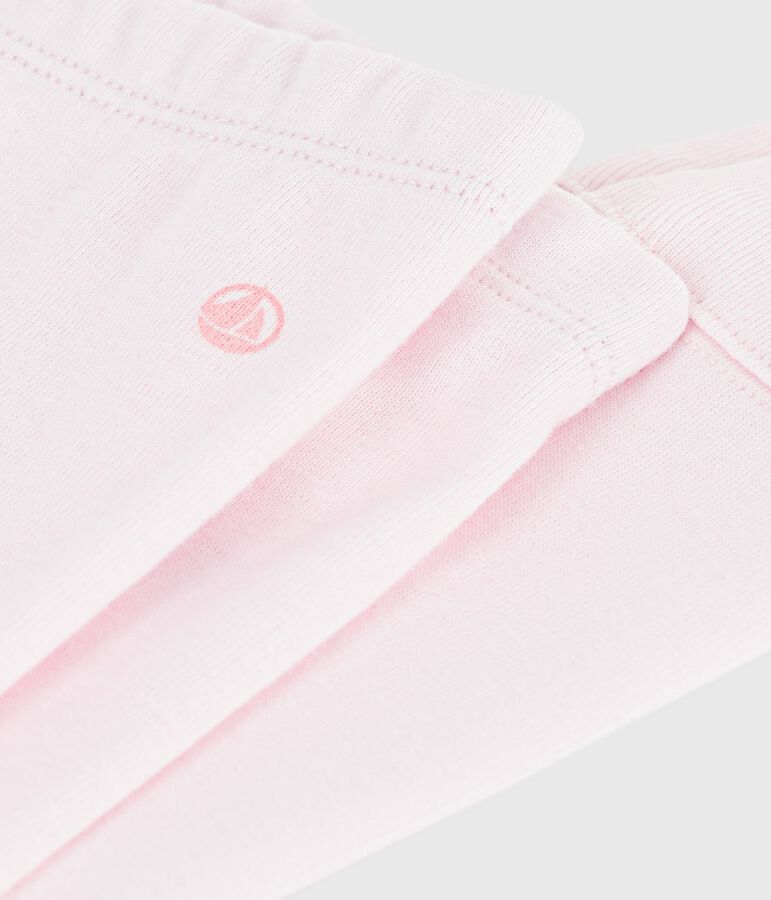 Leggings lisos de algod&oacute;n para beb&eacute; rosa
